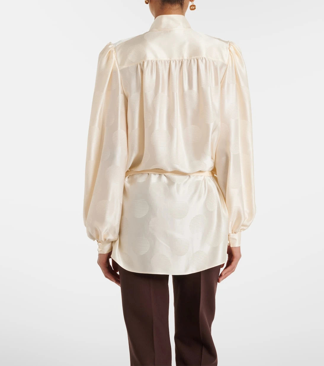 Valentino - Belted silk jacquard shirt