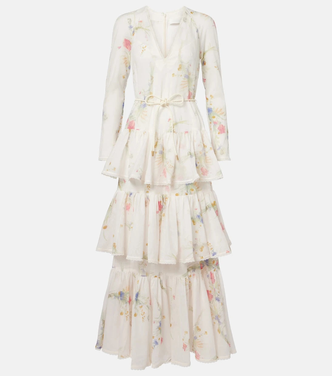 Zimmermann - Lucky floral tiered cotton maxi dress