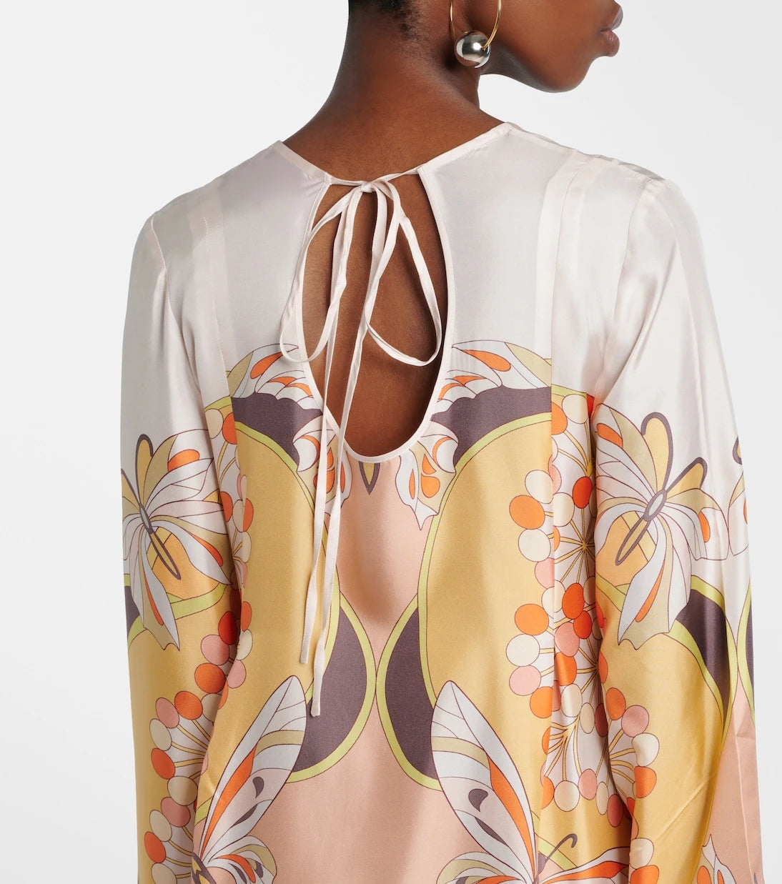 La DoubleJ - Twin Flame printed silk twill maxi dress
