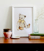 Sophie Brabbins Teddy Bear with Ribbon A4 Print