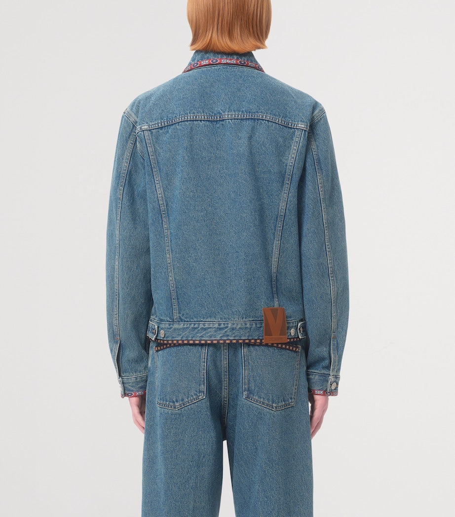Valentino Blue Embellished Denim Jacket