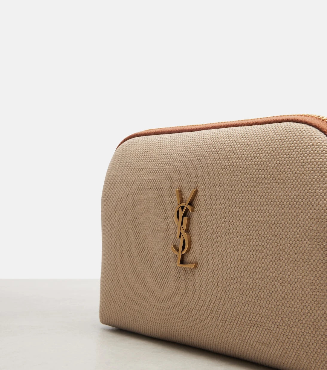 Saint Laurent - Gaby leather-trimmed canvas crossbody bag