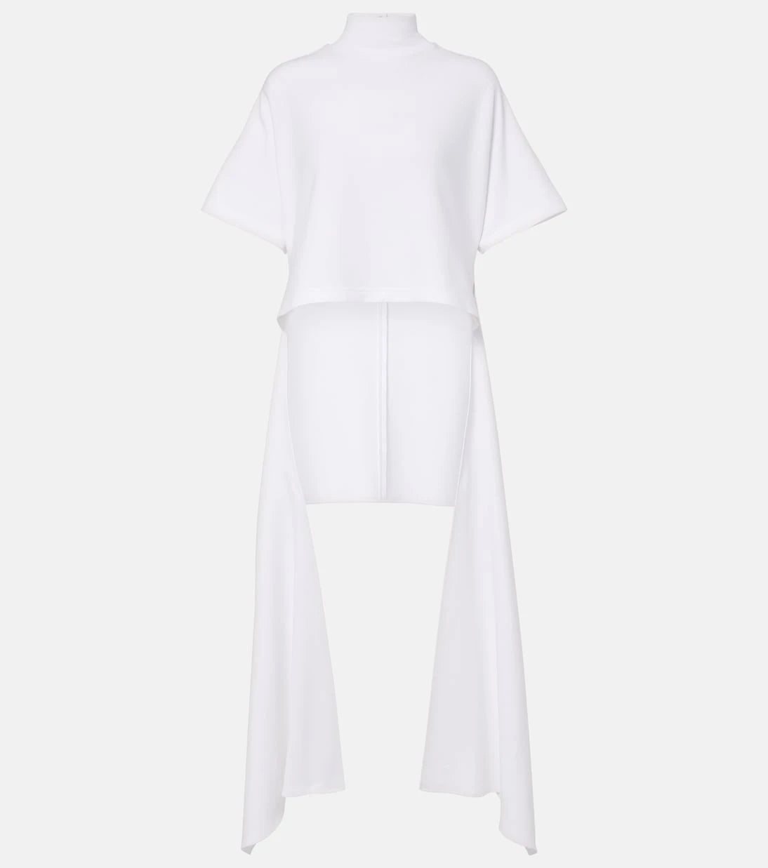 Alaïa - Asymmetric cotton-blend jersey T-shirt