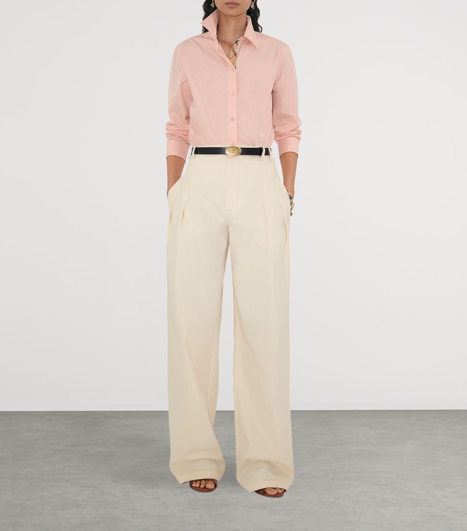 Burberry Black Leather Oval Knight Stamp Belt