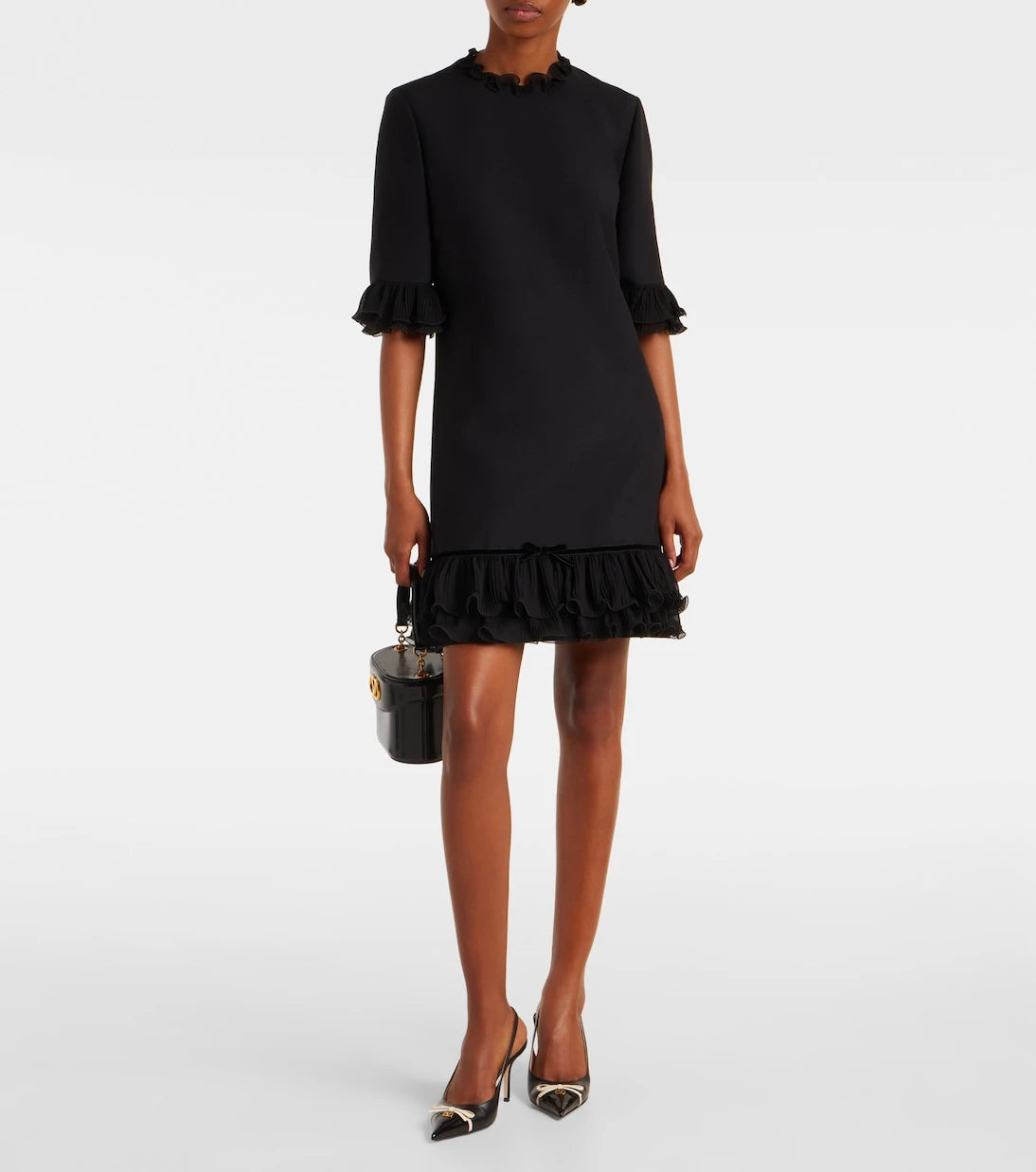 Valentino - Ruffled silk crêpe minidress