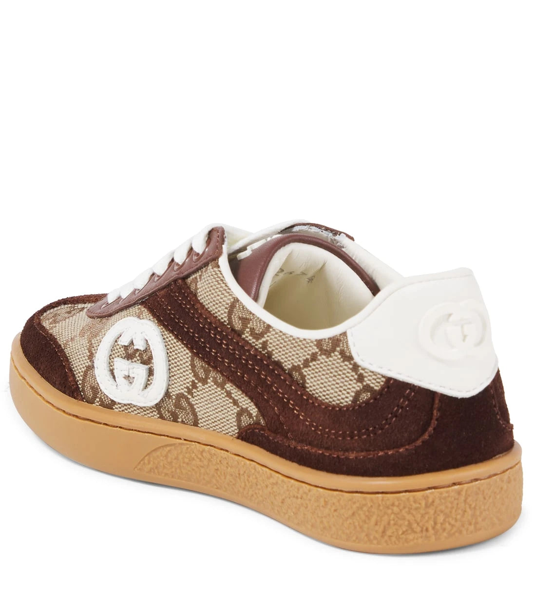 Gucci Kids - Interlocking G suede-trimmed sneakers