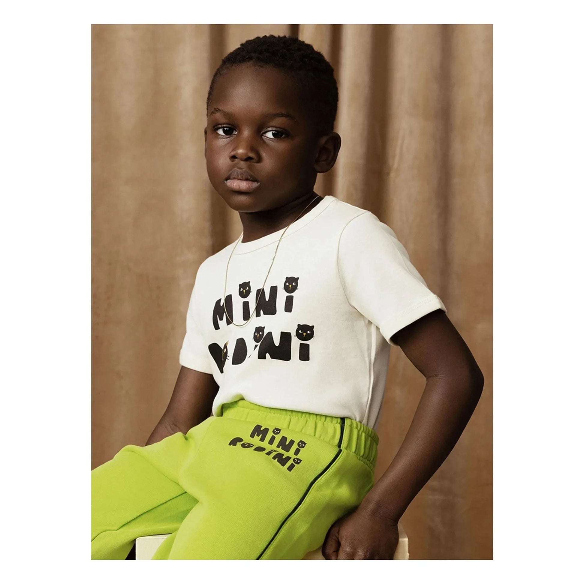Mini Rodini - T-Shirt Cat Organic Cotton | Ecru