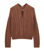 LOEWE Brown Wool Cable-Knit Sweater