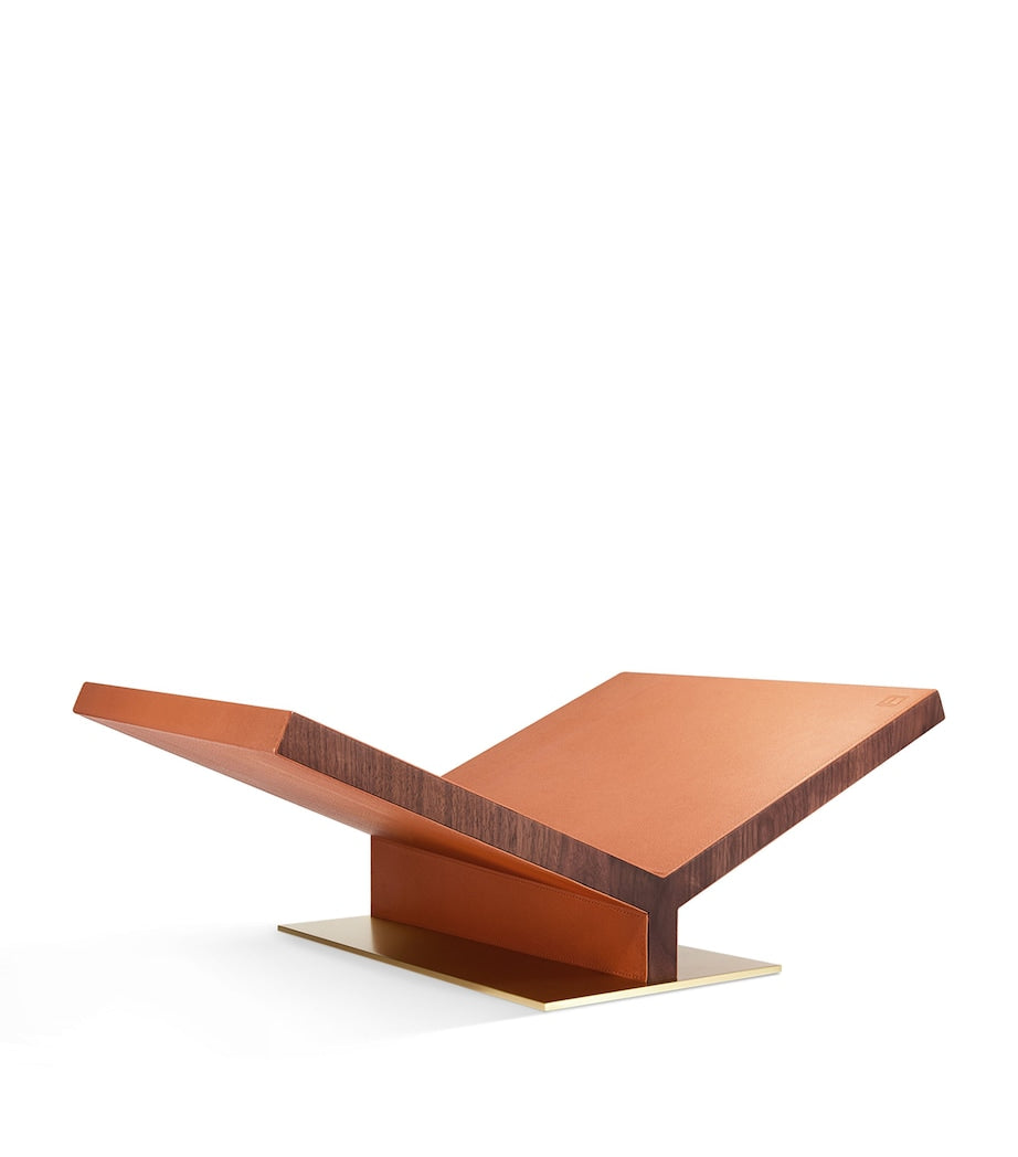 Walnut-Leather Ultimate Collector Bookstand