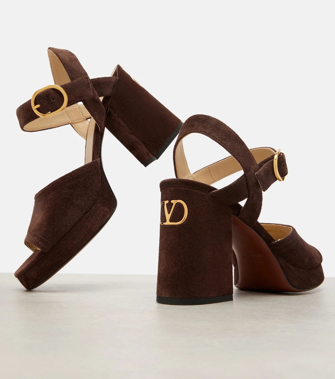 Valentino Garavani - Fawcette VLogo suede platform sandals