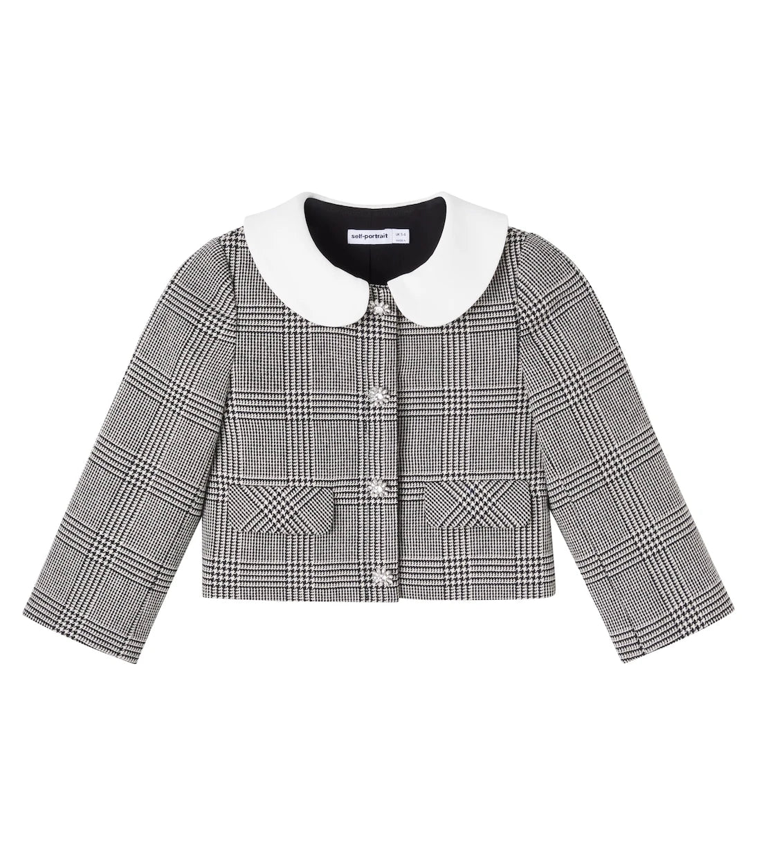 Self-Portrait Kids - Houndstooth wool-blend jacket