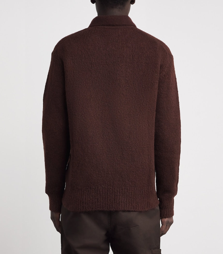 Norse Projects Burgundy Alpaca-Blend Rasmus Polo Sweater