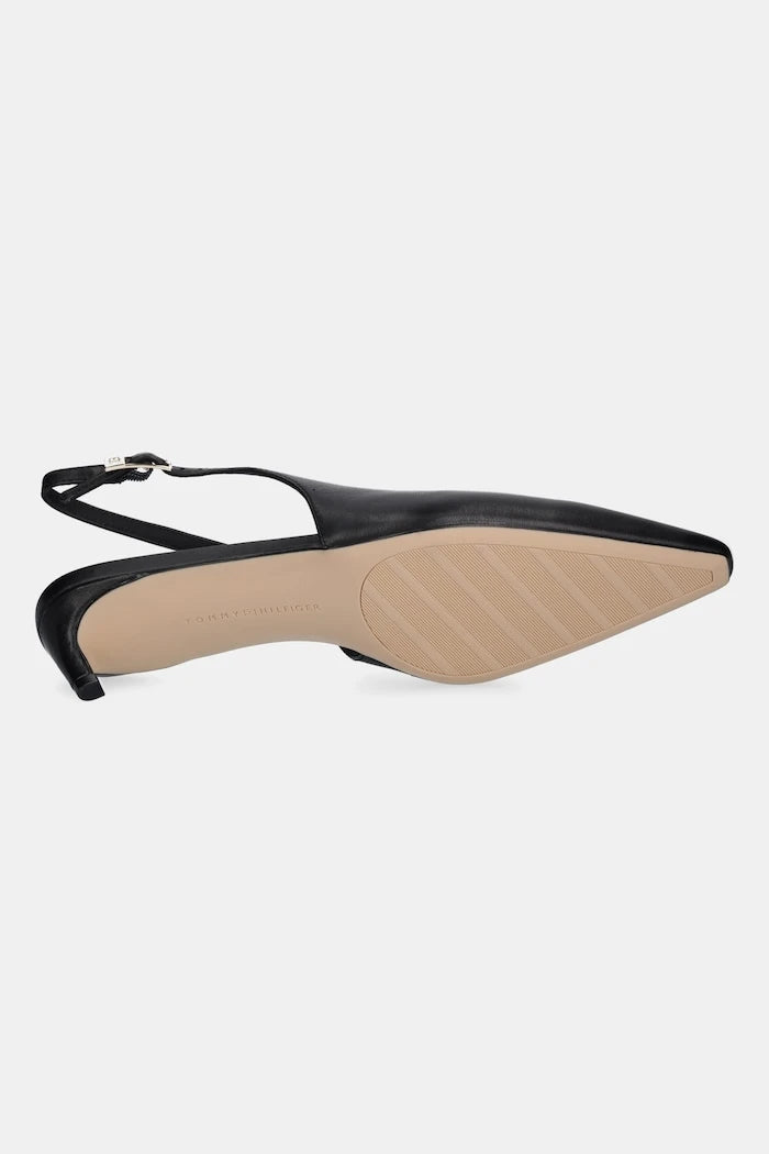 Кожени обувки с тънък ток Tommy Hilfiger SQUARED TOE KITTEN SLINGBACK