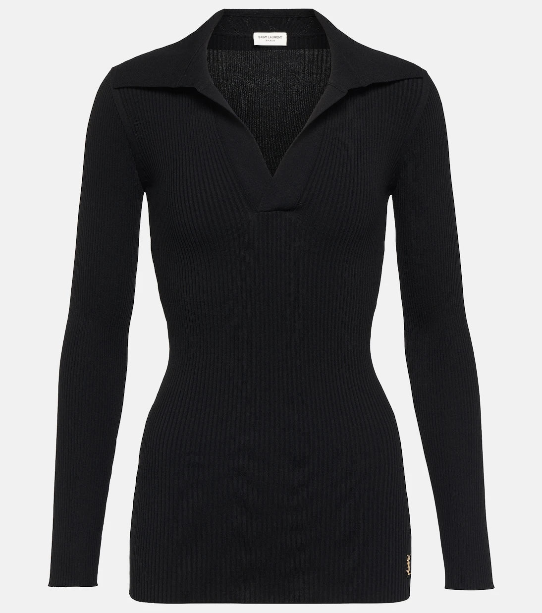 Saint Laurent - Ribbed-knit polo sweater