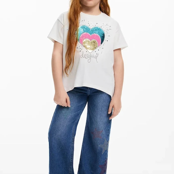 Детска памучна тениска Desigual