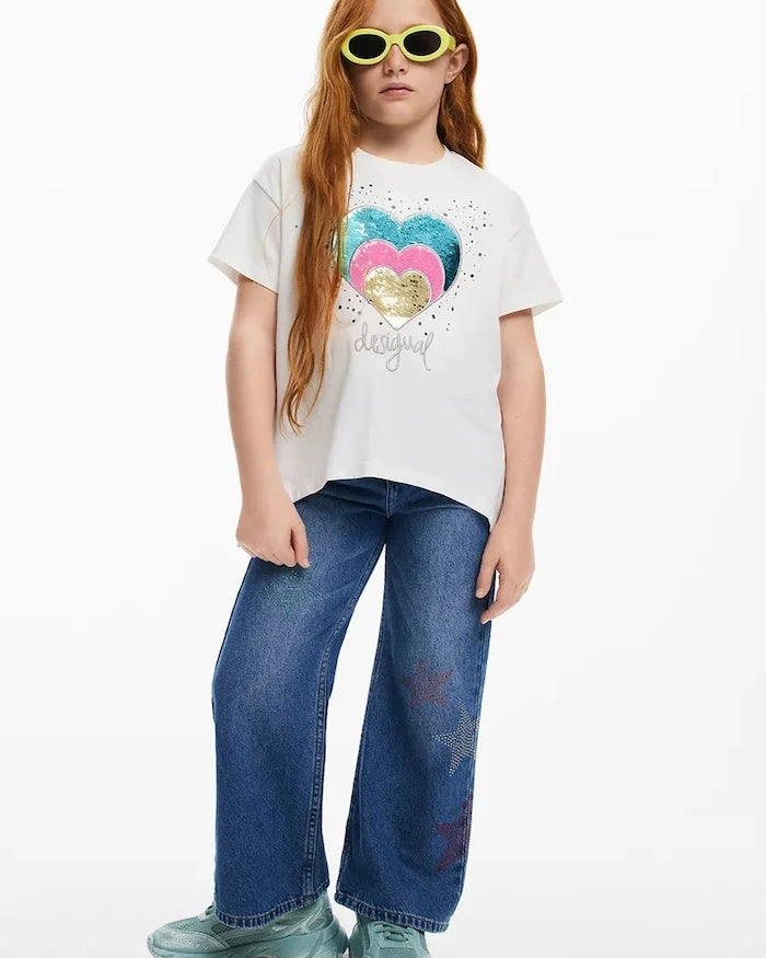Детска памучна тениска Desigual