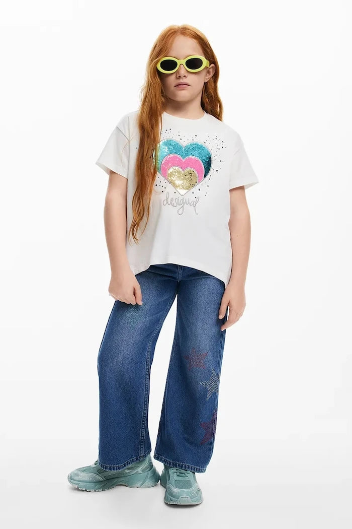 Детска памучна тениска Desigual