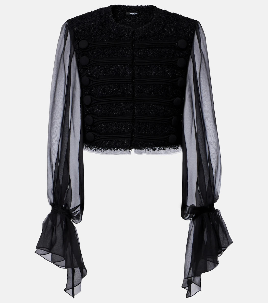 Balmain - Silk-trimmed bouclé jacket