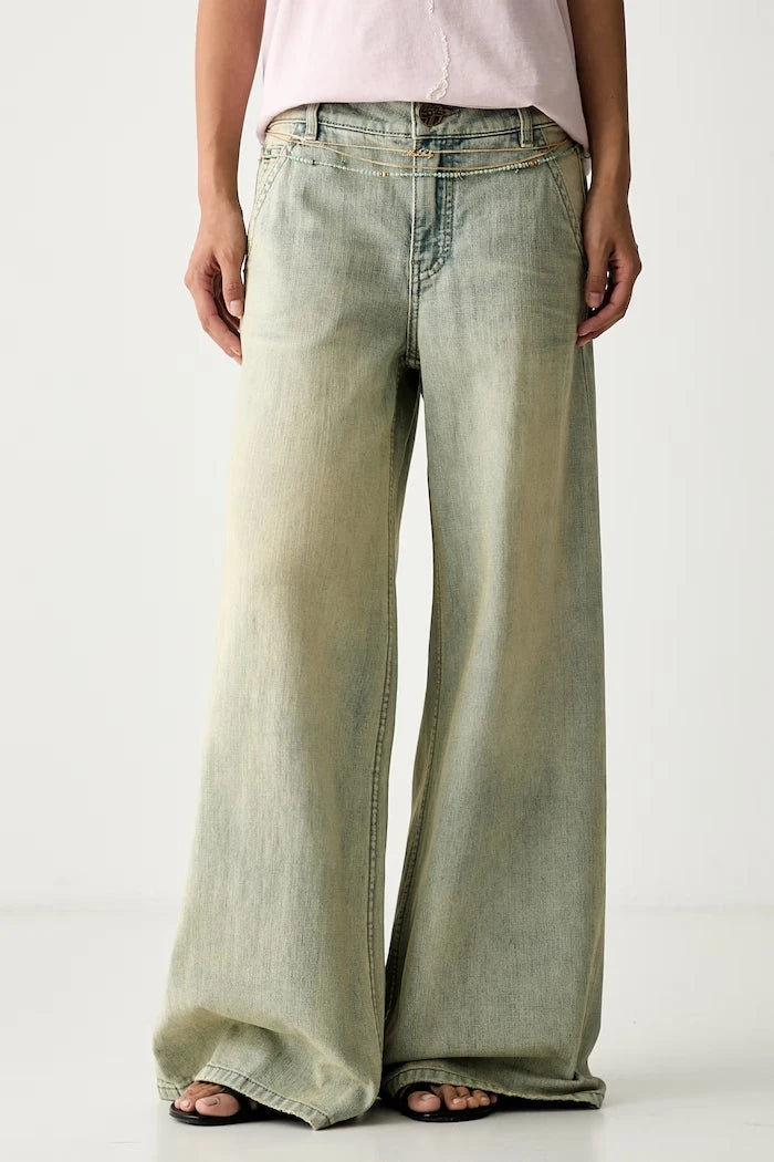 Miss Sixty wide leg kadın kot pantolon