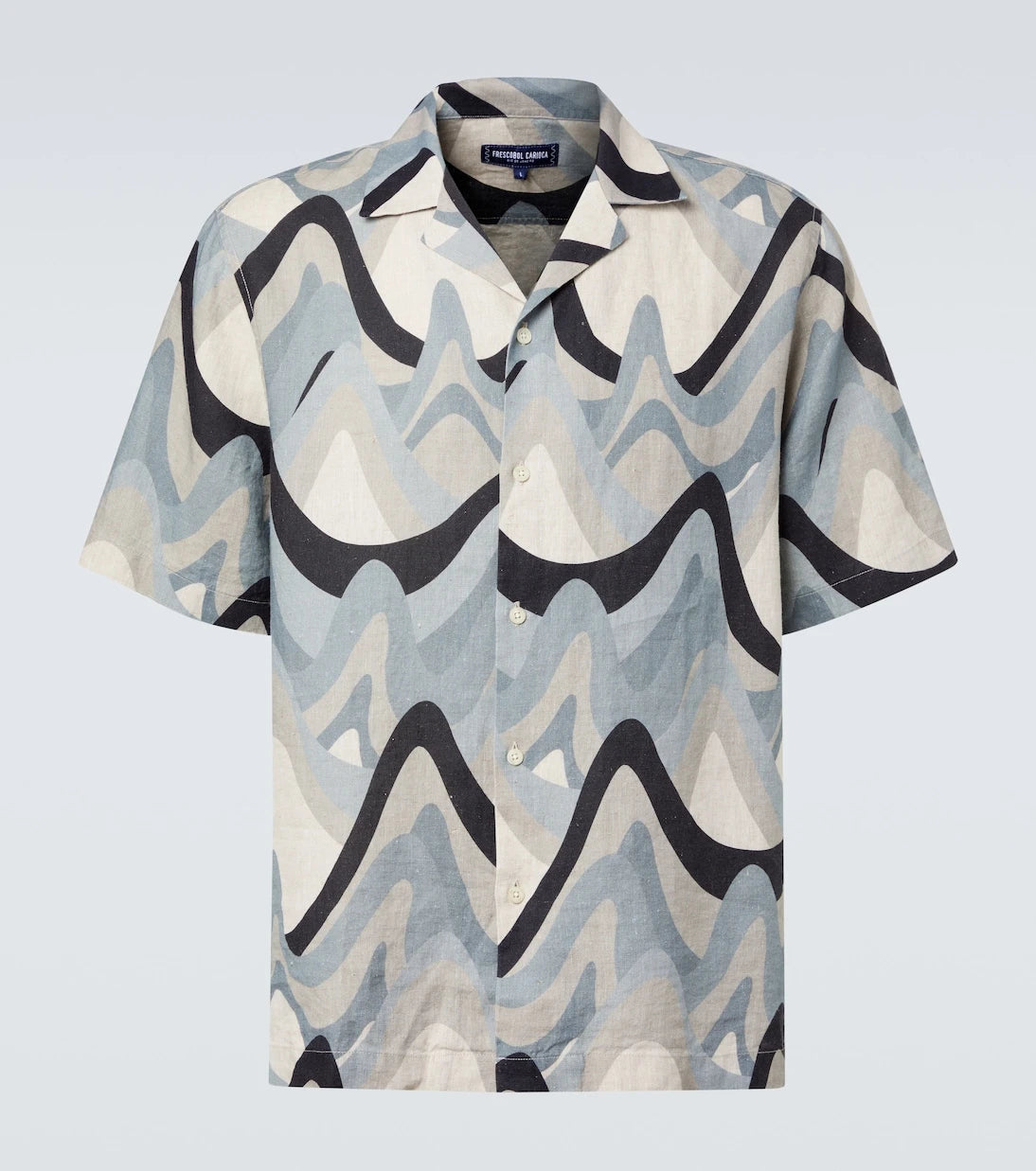 Frescobol Carioca - Roberto printed linen bowling shirt
