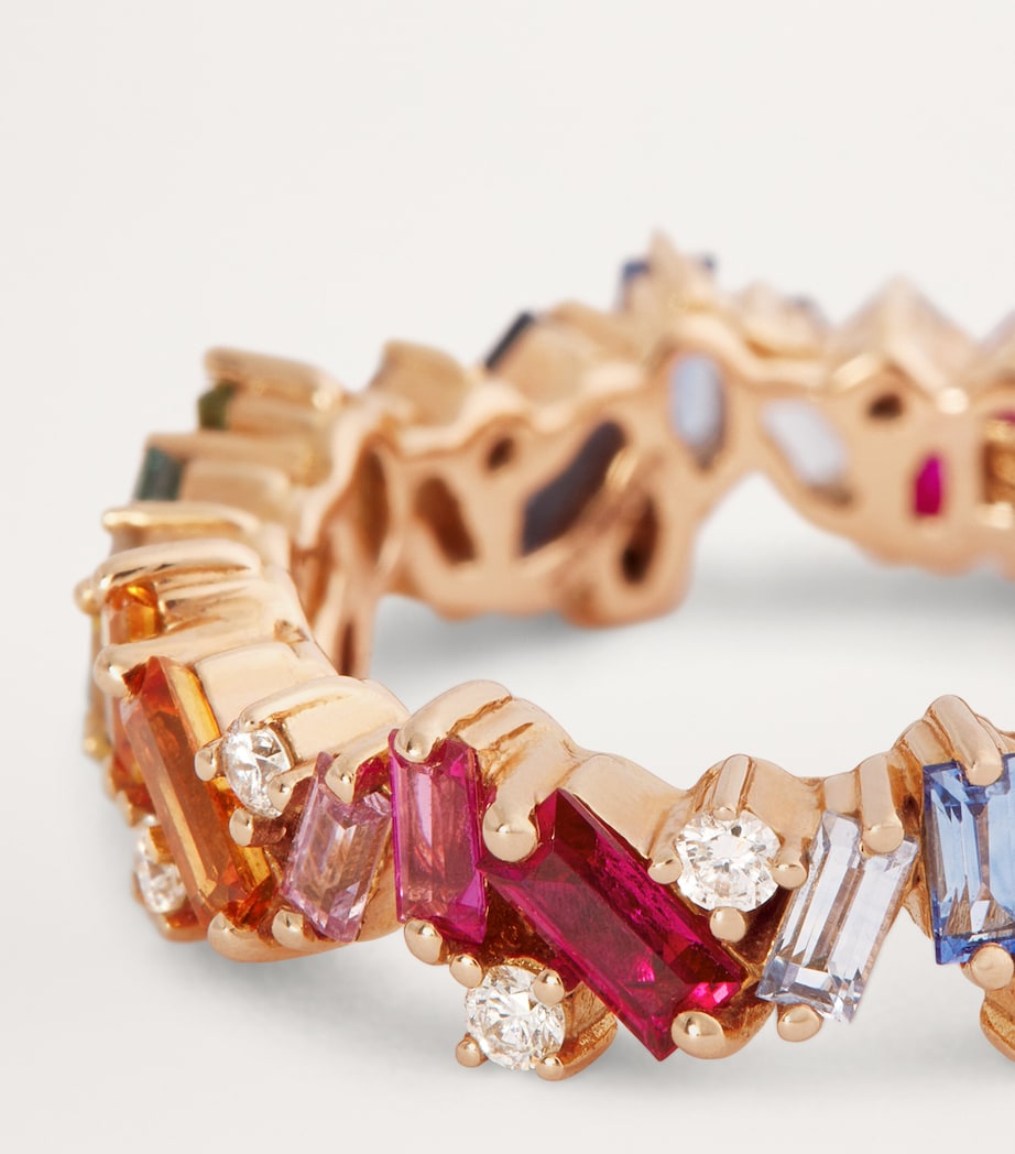 Rose Gold, Diamond and Sapphire Frenzy Eternity Ring