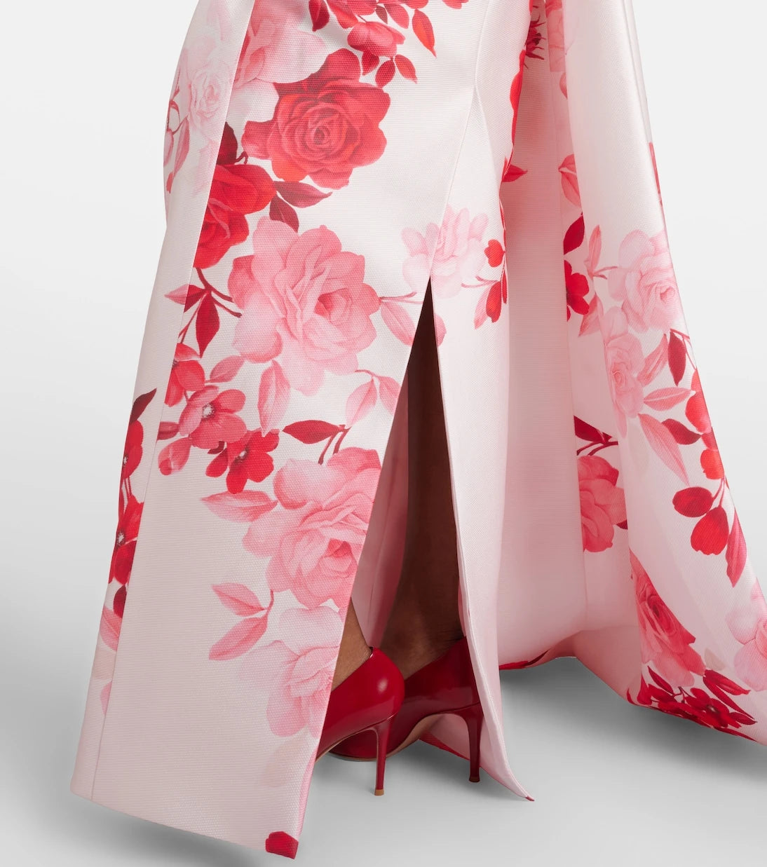 Monique Lhuillier - Floral draped satin gown