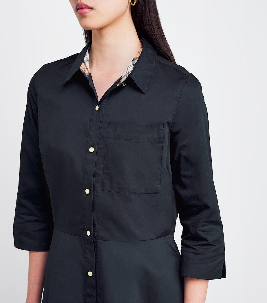 Barbour Navy Waxed Saffron Midi Dress