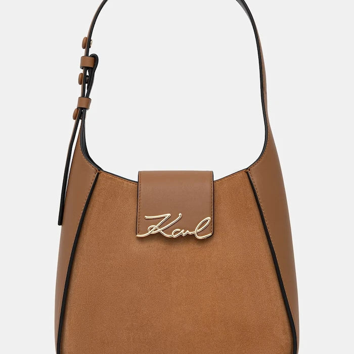 Karl Lagerfeld süet kadın hobo çanta K/SIGNATURE