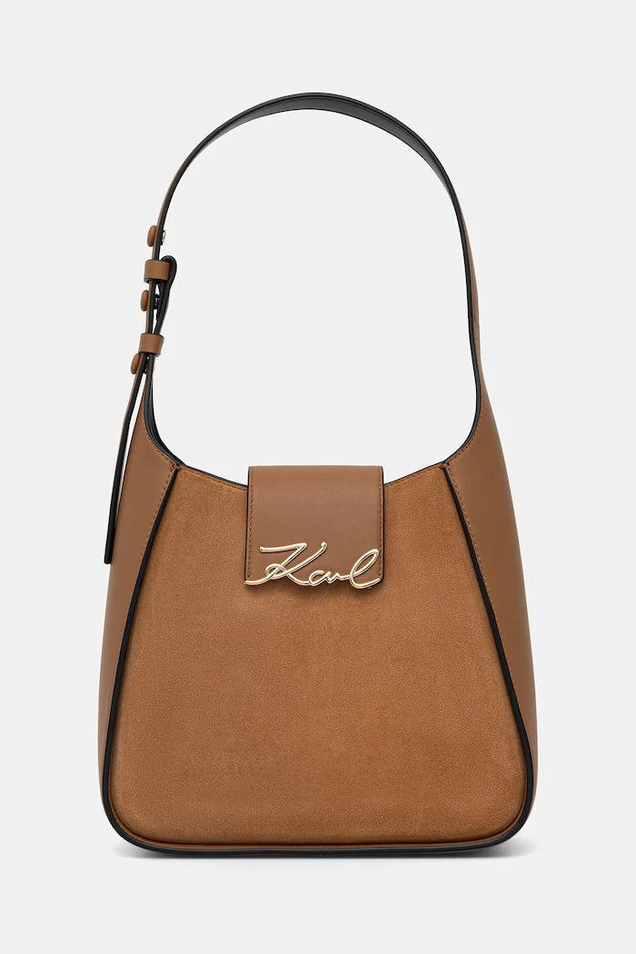 Karl Lagerfeld süet kadın hobo çanta K/SIGNATURE