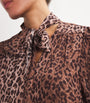 Rixo Brown Silk Moss Pussybow Blouse