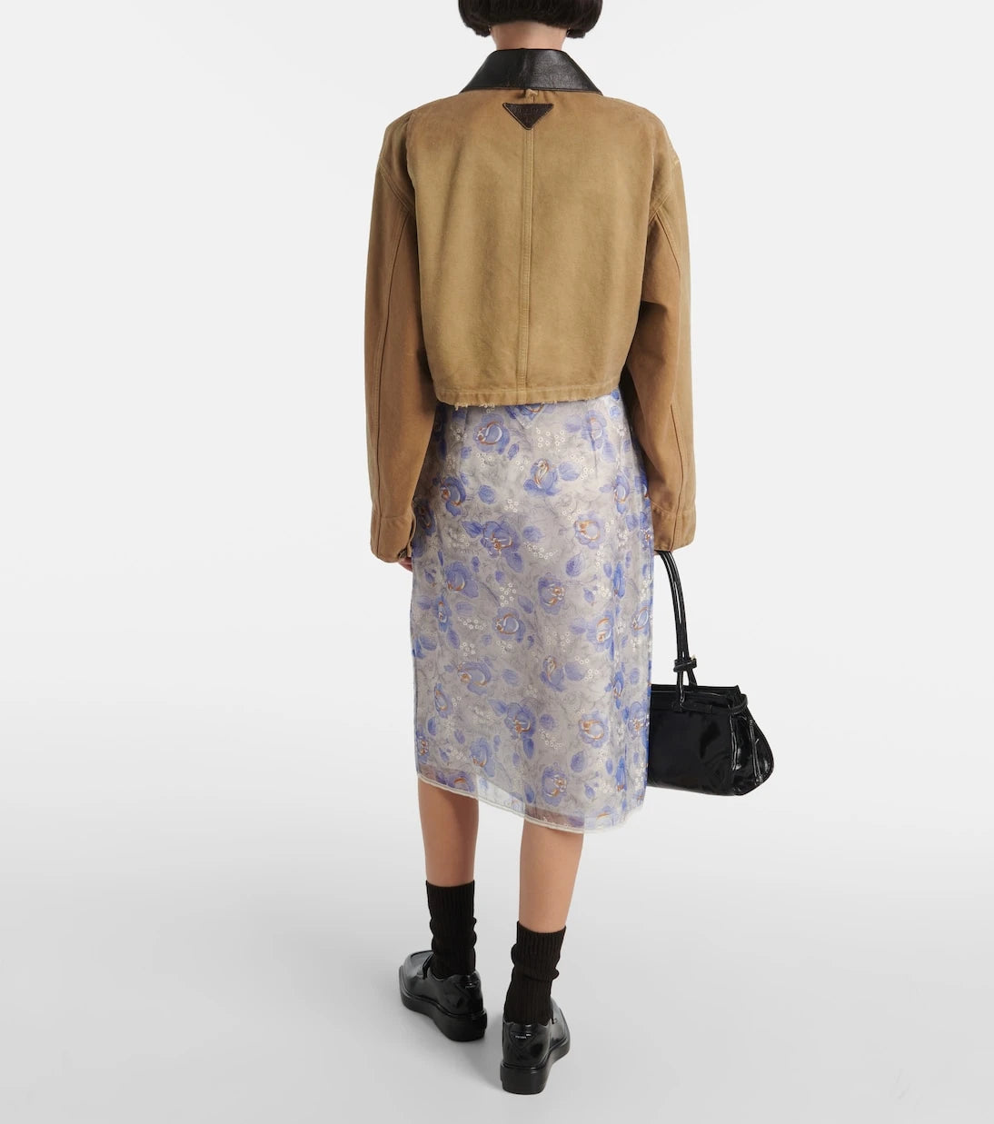 Prada - Floral sheer chiffon pencil skirt