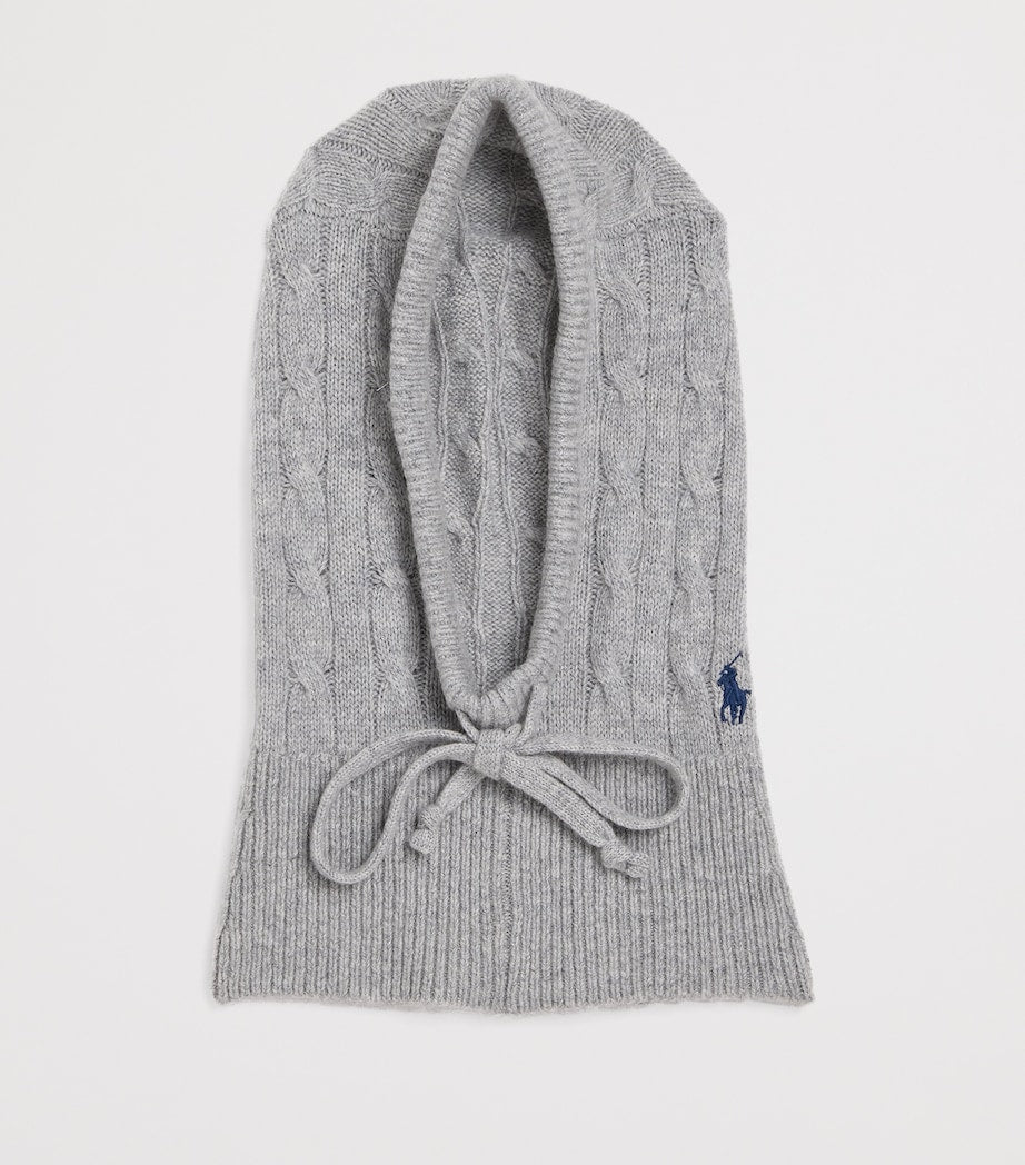 Wool-Cashmere Polo Pony Snood SOFT GREY HEATHER