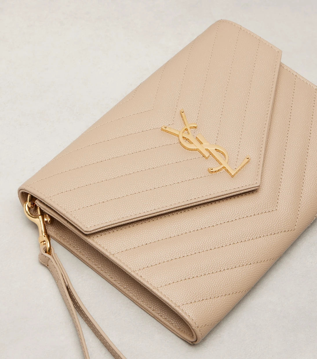 Saint Laurent - Cassandre Small matelassé leather clutch