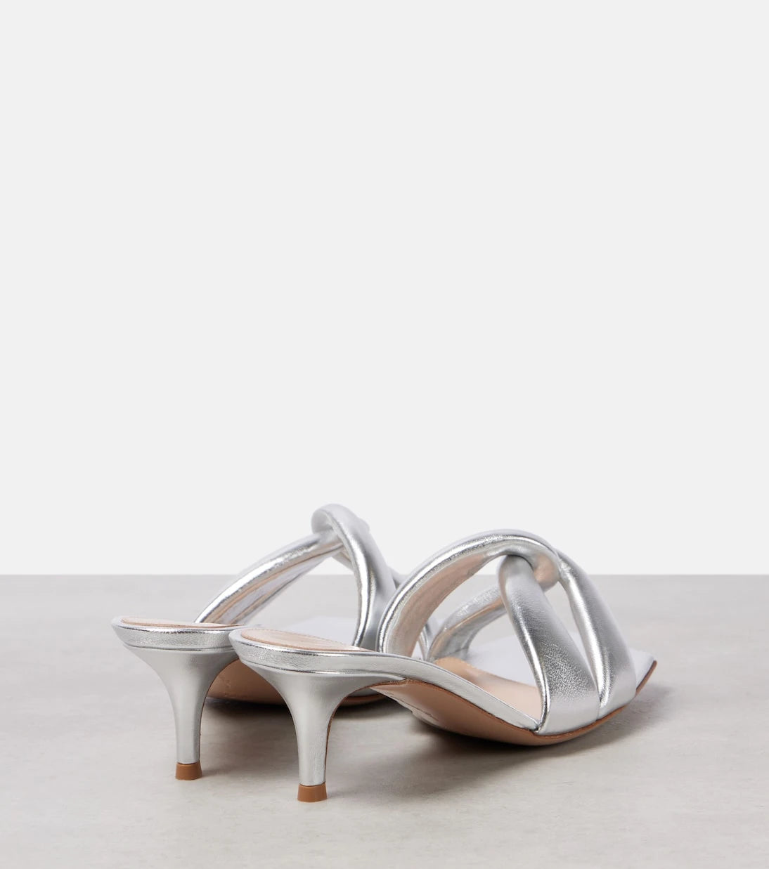 Gianvito Rossi - Amour metallic leather mules