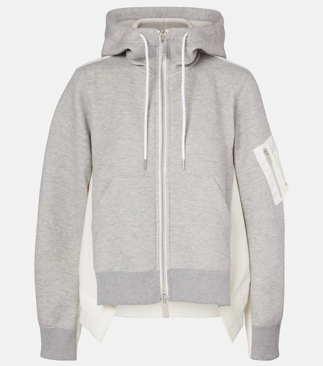 Sacai - Paneled zip-up hoodie