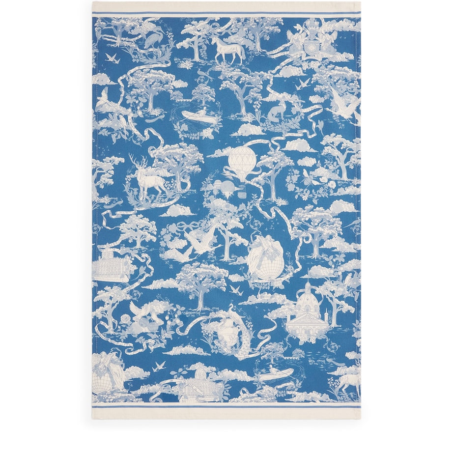 Set of 2 Cotton Toile Tea Towels
