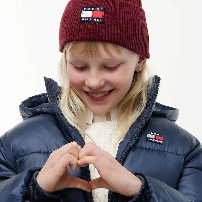 Tommy Hilfiger çocuk pamuk beanie şapka