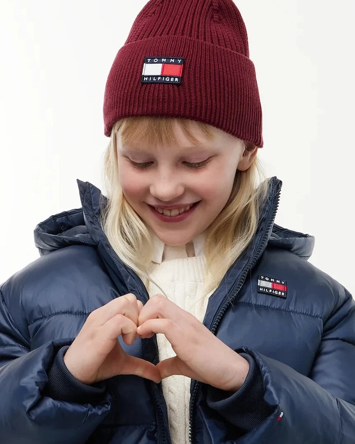 Tommy Hilfiger çocuk pamuk beanie şapka