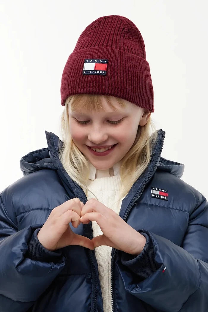 Tommy Hilfiger çocuk pamuk beanie şapka