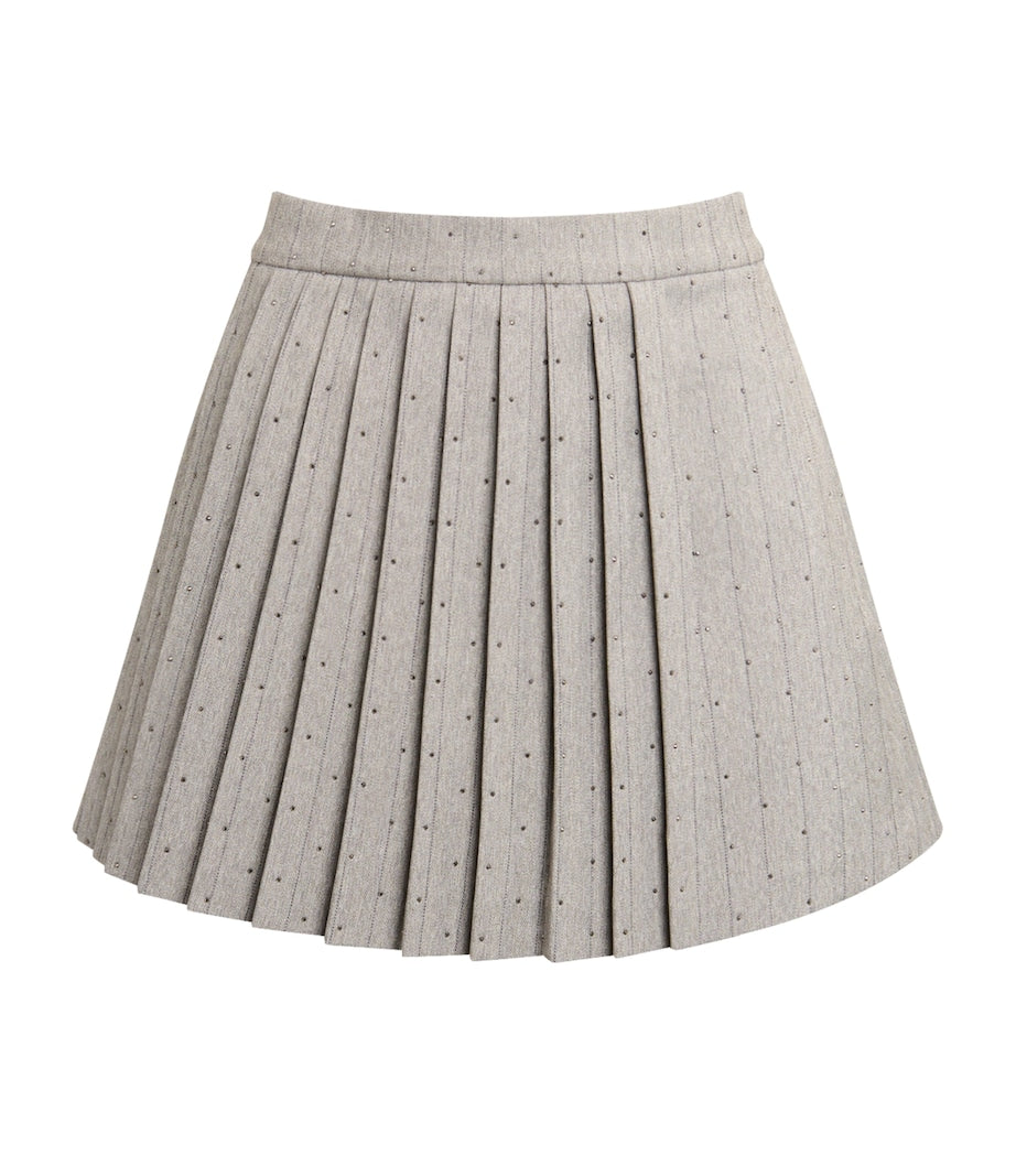 Maje Black Stripe Rhinestone-Embellished Skort