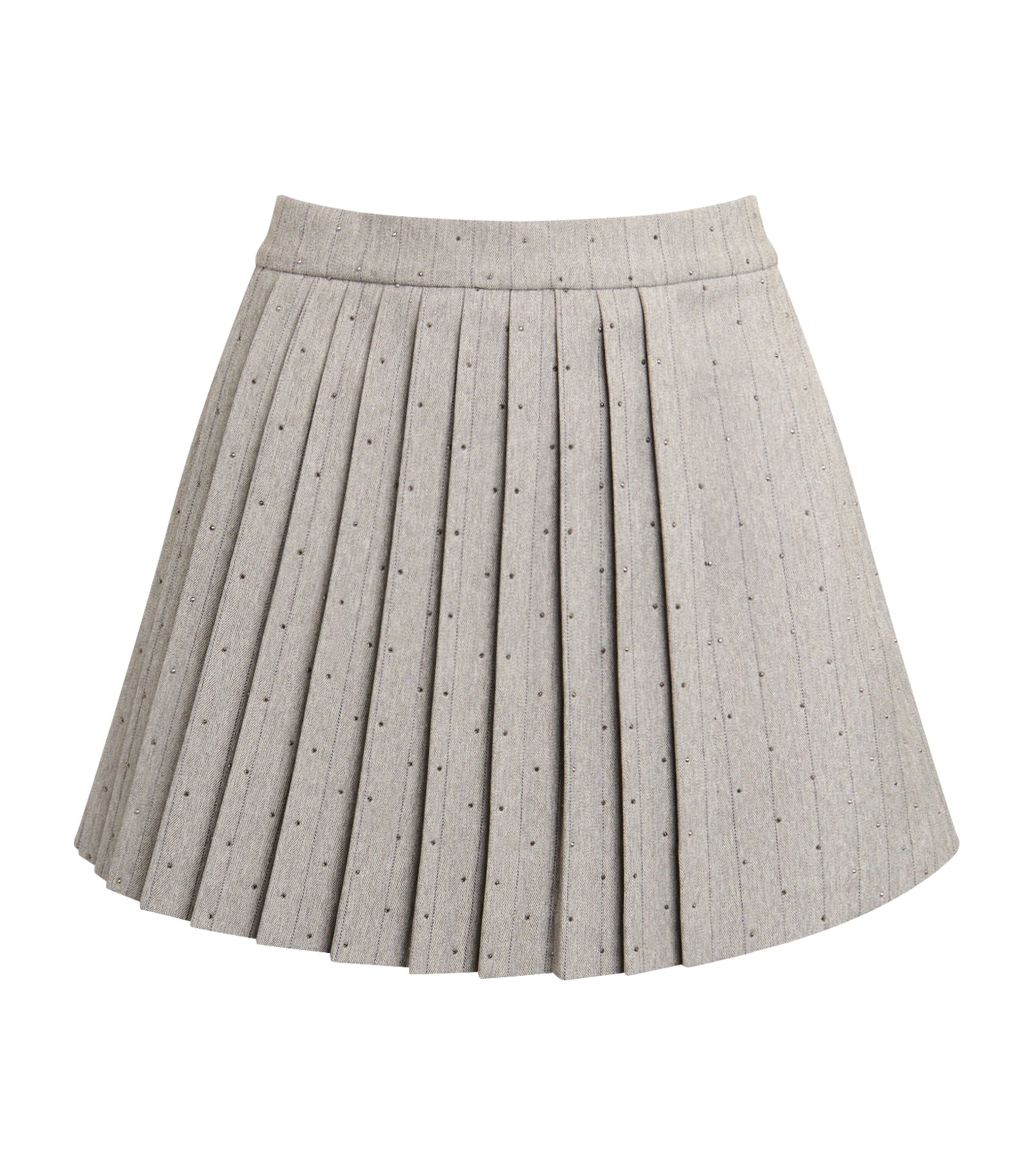 Maje Black Stripe Rhinestone-Embellished Skort