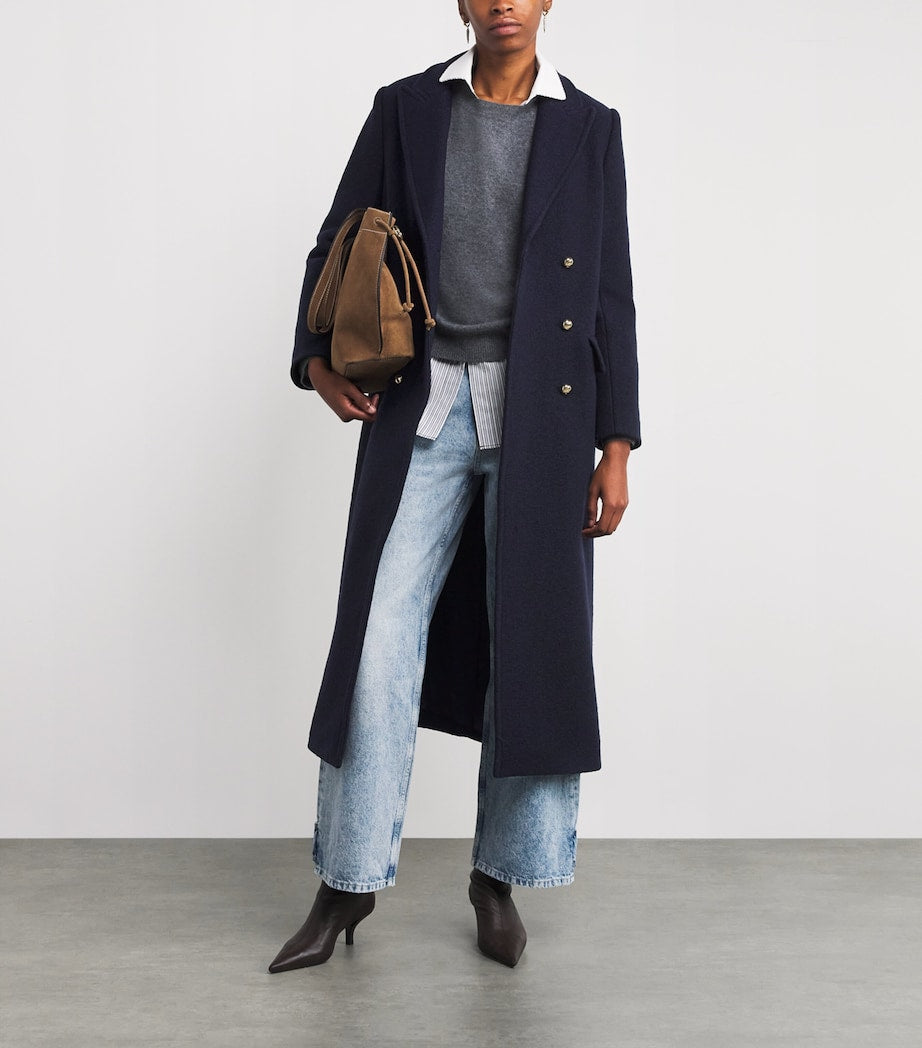 Claudie Pierlot Blue Wool Trench Coat