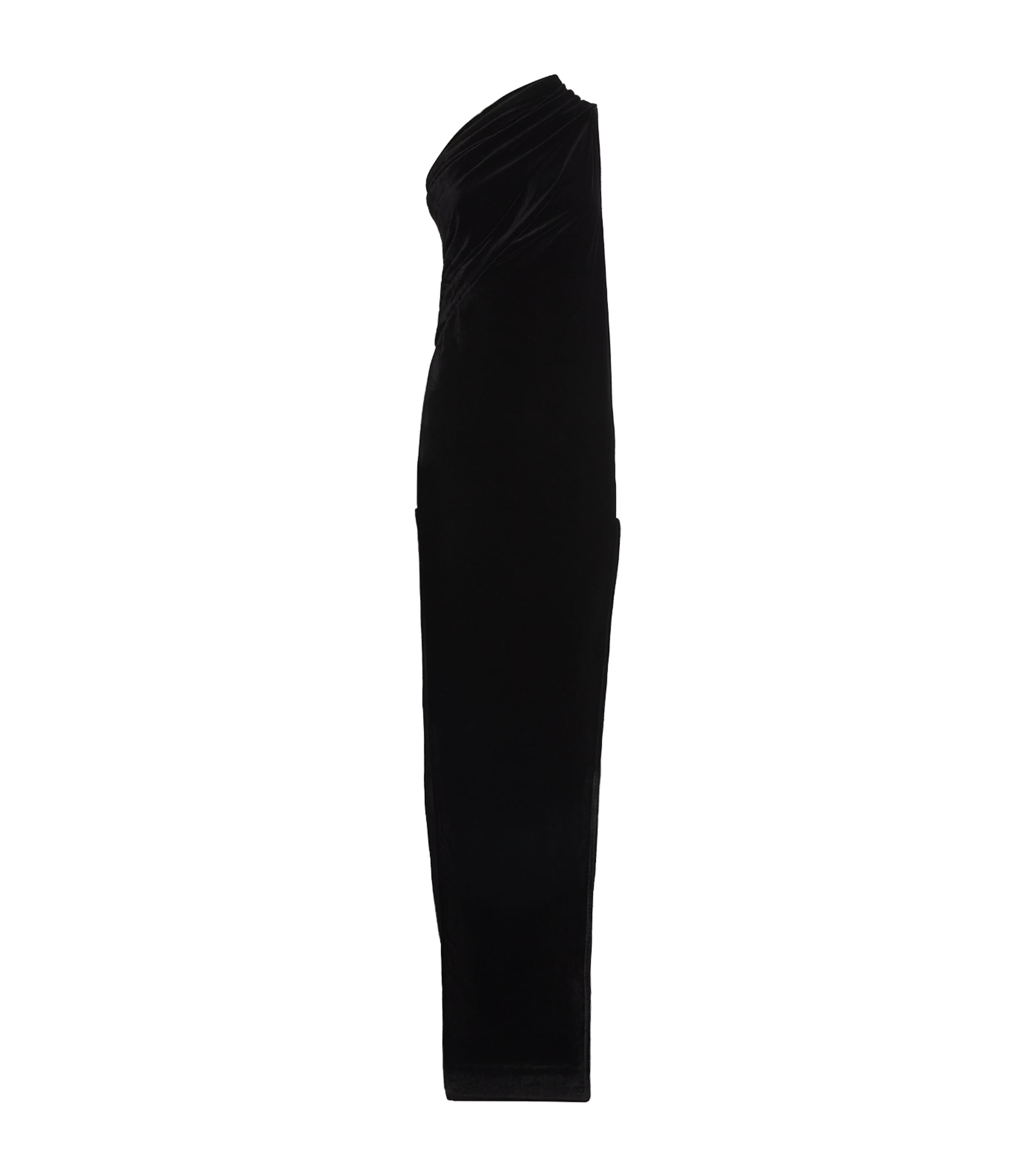 Velvet One-Shoulder Athena Gown 09 BLACK