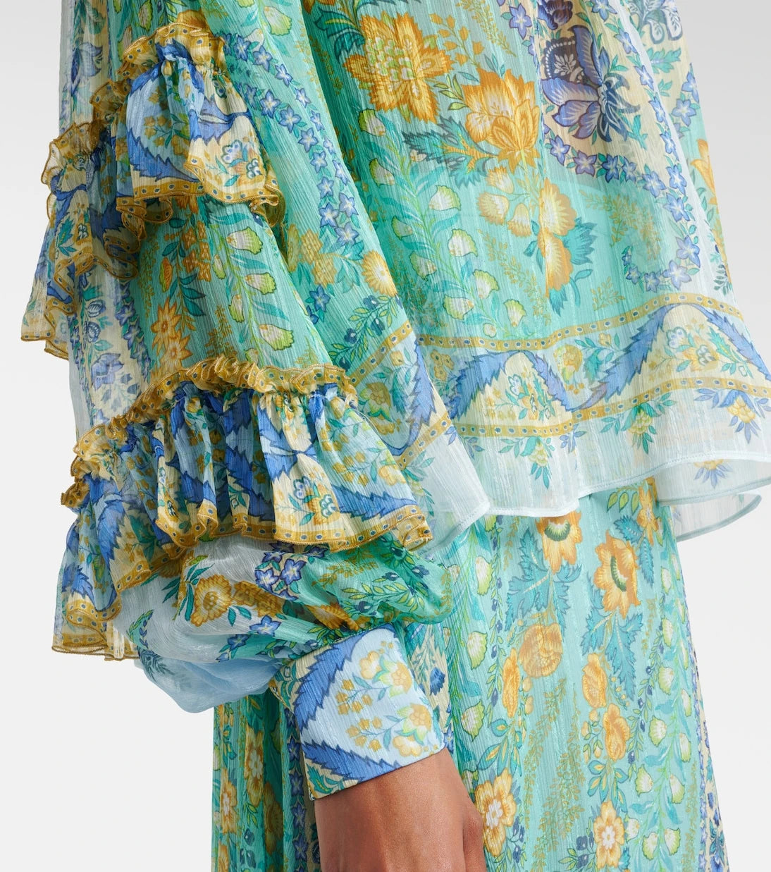 Etro - Floral ruffled silk blouse