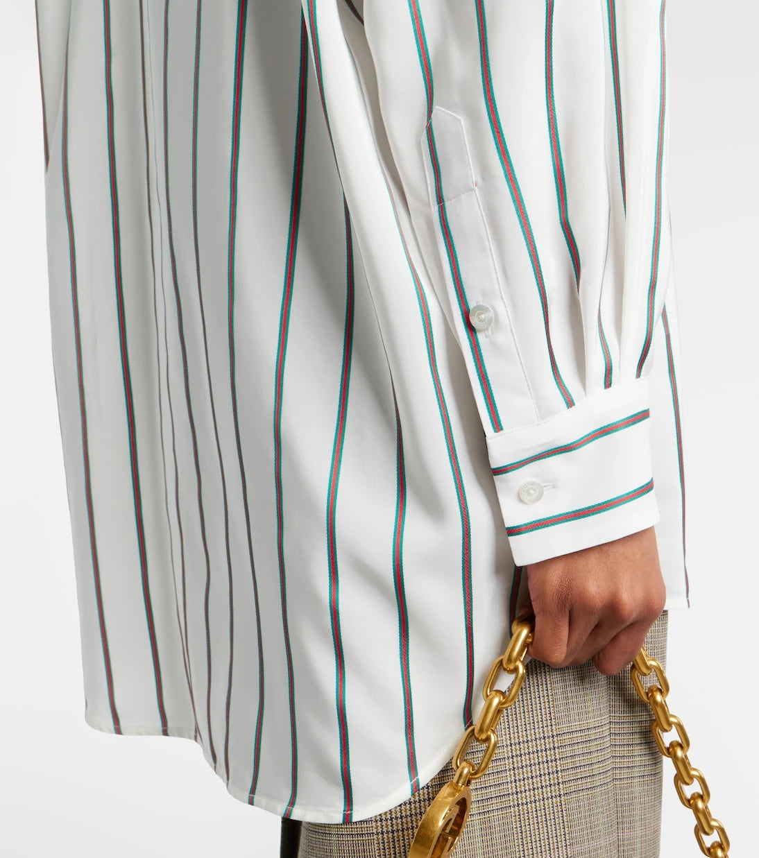 Gucci - قميص جاكار مخطط من مزيج الحرير