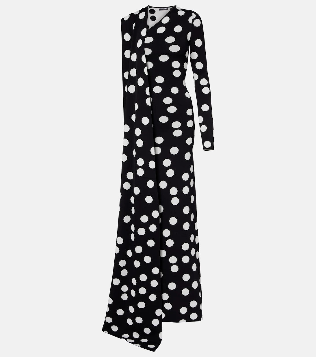 David Koma - Polka-dot scarf-detail gown