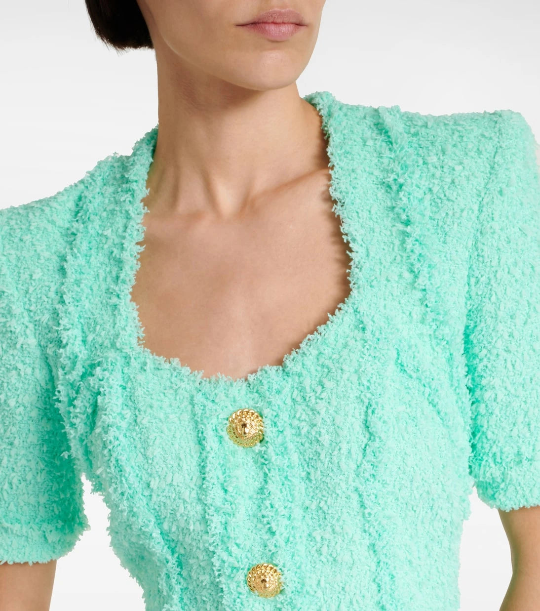 Balmain - Embellished tweed minidress