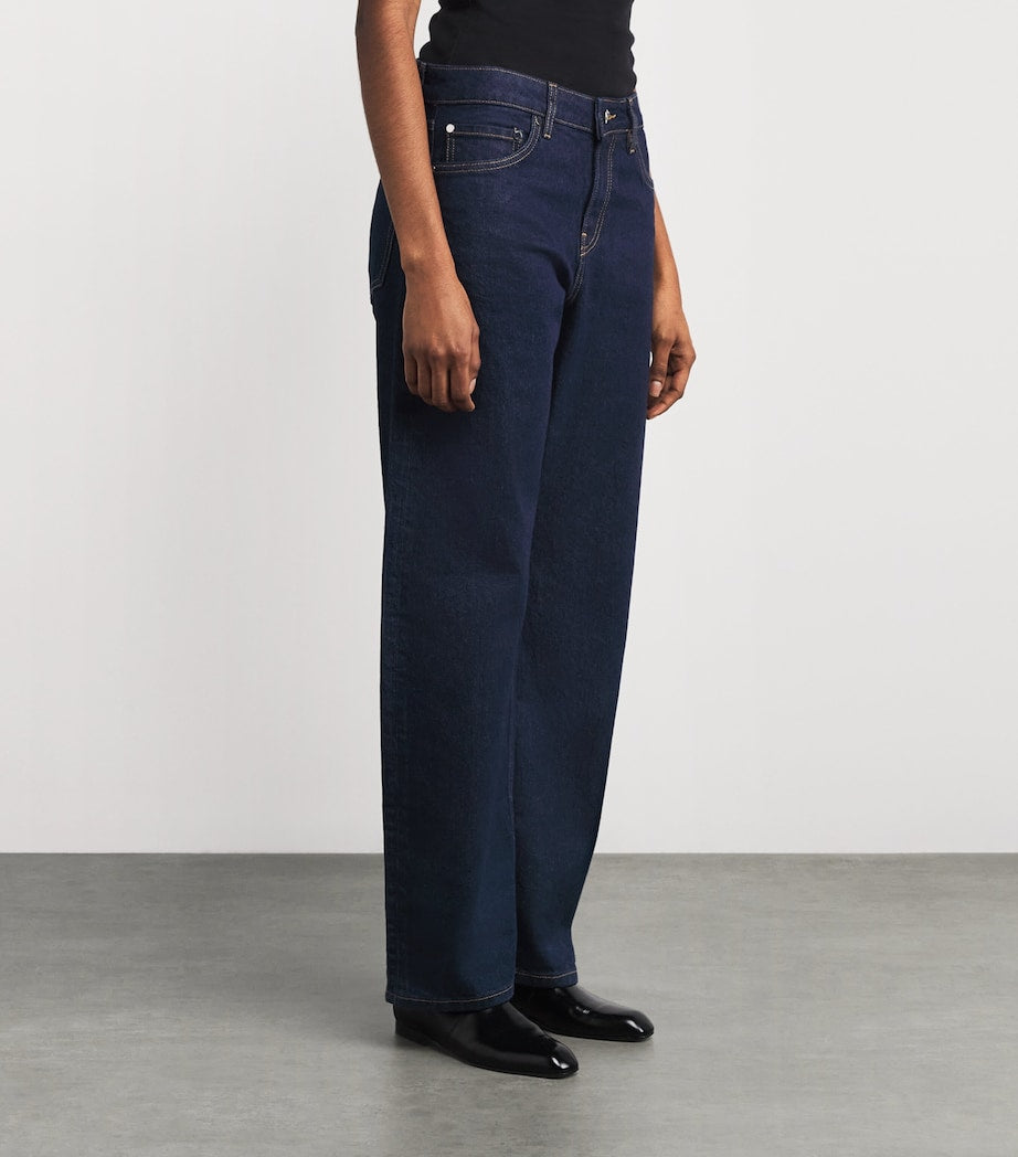 EB Denim Navy Alida Barrel-Leg Jeans