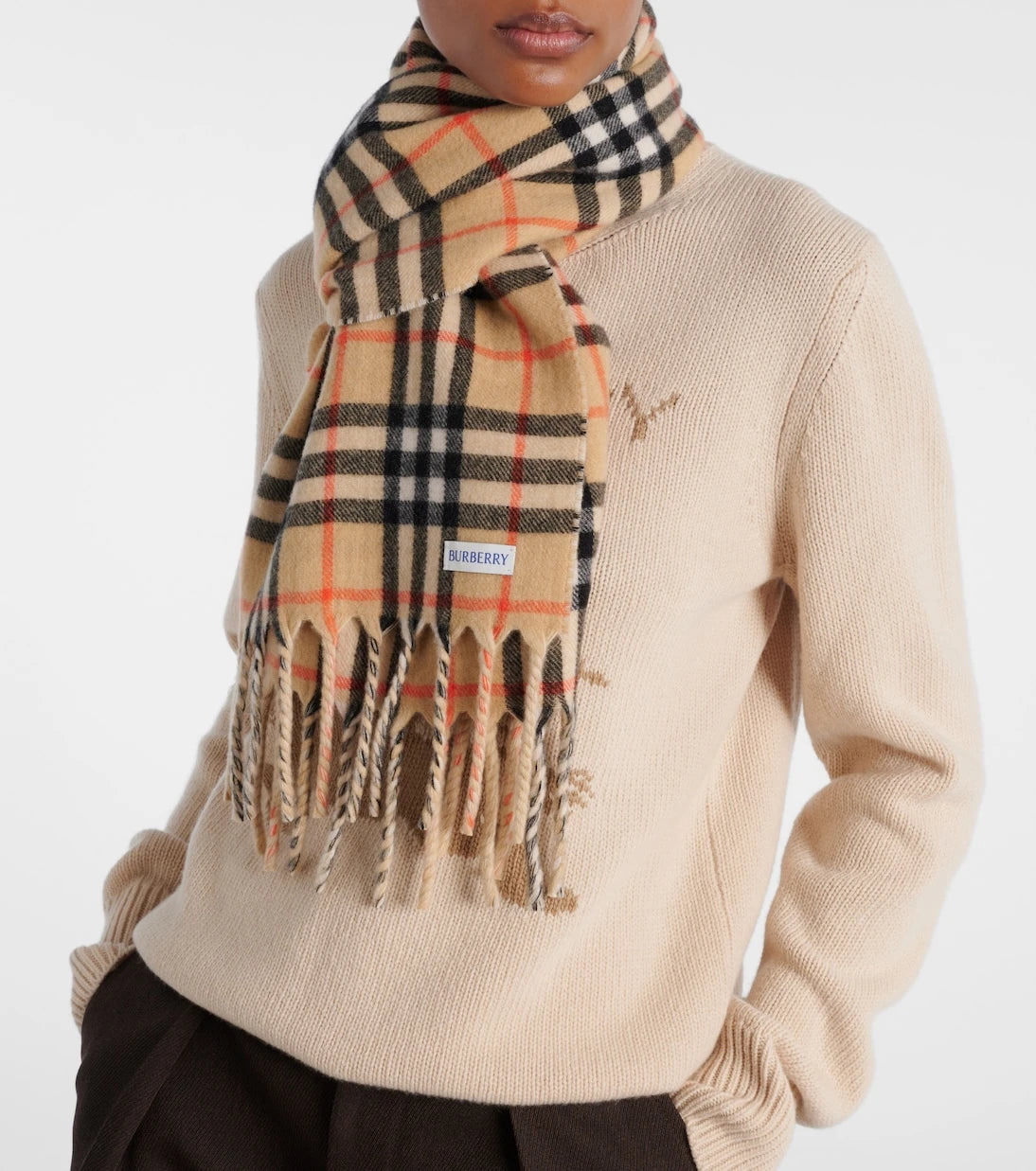 Burberry - Burberry Check reversible cashmere scarf