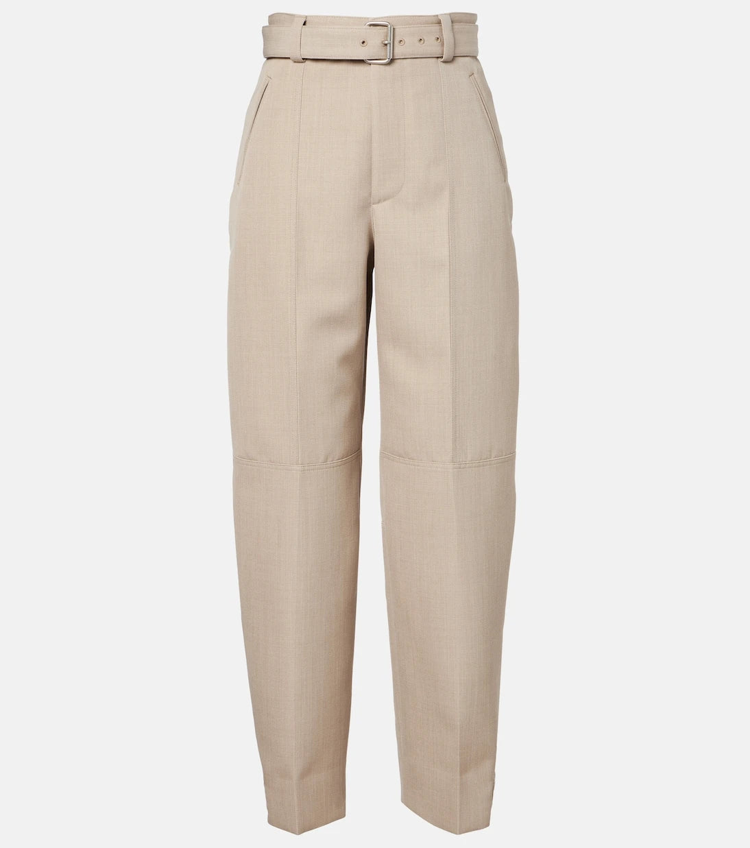 Bottega Veneta - Belted high-rise wool straight pants